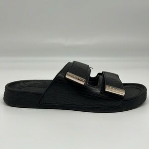 Kenneth Cole Reaction Black Nova Two‎ Band Slides Sandals Adjustable Straps 6